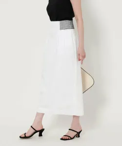 Вышитая прямая макси-юбка United Arrows, цвет Off White