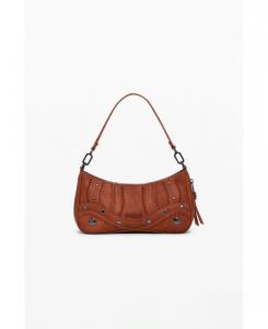 Маленькая женская сумка из искусственной кожи с вышивкой Desigual, Camel