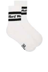 Носки с логотипом и ребристой текстурой Wolford, white & black
