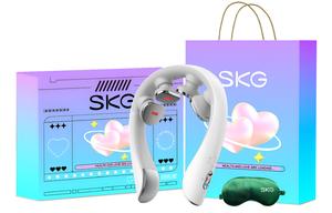 SKG Массажная подушка для шеи K5 3rd Generation Premium Model с функцией нагрева, управлением через Bluetooth приложение, технология импульсов, подарок для здоровья