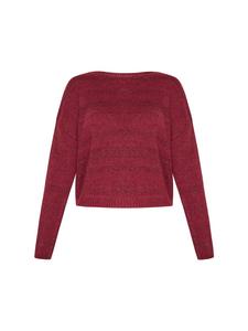 Женский свитер бордового цвета с разноцветной отделкой Usha