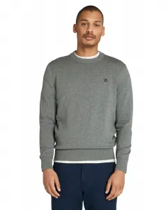 Мужской хлопковый свитер с круглым вырезом Timberland, серый