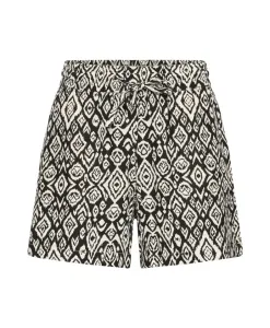 Черные шорты икат с ромбовидным узором Ichi, мультиколор