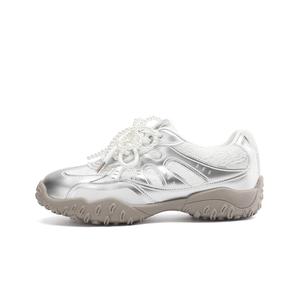 DAPHNE Женские низкие кэжуал кеды серебристые, цвет Silver