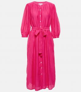 Платье миди из хлопка и шелка Emerson Velvet, Lollipop