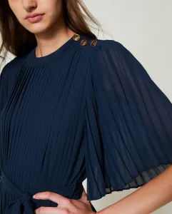 Платье из креп-жоржета Twinset, синий