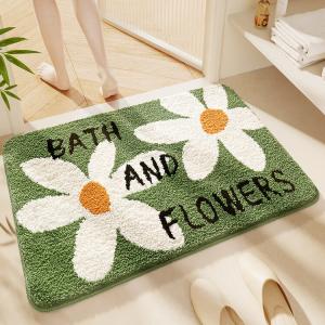 Dajiang Ковер 40х60 см из ПВХ, для ванной комнаты, быстросохнущий, с цветочным узором