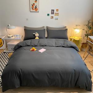 LUOLAI HOME Комплект постельного белья, 120 см, 3 предмета, чистый темно-серый