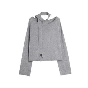 ELLE Свитер Women's Medium Gray Crew Neck Moderate Others