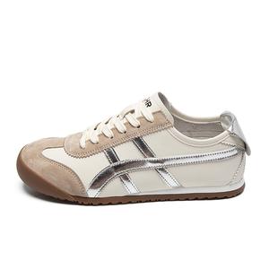 Кроссовки немецкой армии. Износостойкие и легкие. Низкие повседневные туфли для женщин ZHR, Beige Silver[Maillard Style Edition]