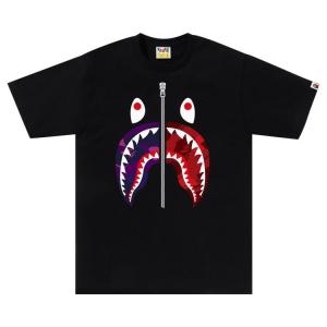 Футболка BAPE Color Camo Separate Shark Tee, цвет Black/Purple