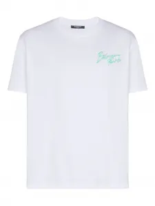 Футболка с принтом-логотипом "кисть" Balmain, белый