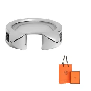 HERMES Кольцо Athena Palladium Plated Women's Black