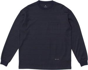 Футболка с длинными рукавами Snow Peak Hybrid Wool Mesh Stripe L/S T-Shirt SW-25AU014, мужская и женская, синий