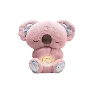 Светящийся и дышащий плюшевый мишка Koala, мультяшная плюшевая кукла Koala Bear высотой 28 см Dolls and bears dance, розовый