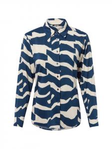 Блузка цвета индиго и бежевого Olsen