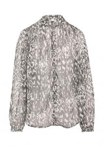 Блуза QS, бежевый/серый