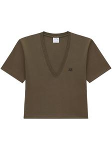 Courrèges укороченная футболка с логотипом, зеленый