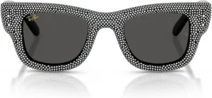 Очки Ray-Ban Unisex Rb4940bp Wayfarer Puffer Blacked Out Collection By A$ap Rocky, Black With Strass Pave/Dark Grey
