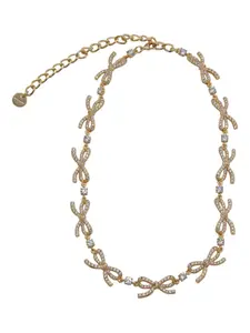 Ожерелье с бантом Self-Portrait, золотой