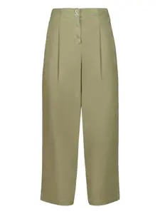 Плиссированные брюки на пуговицах 120% Lino, зеленый