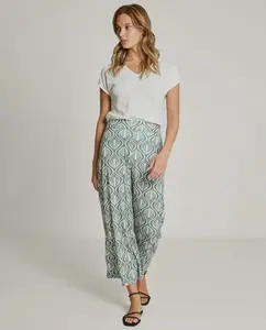 Женские укороченные брюки-кюлоты с принтом Trucco, зеленый