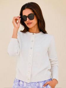 Классический кардиган из смесовой мериносовой шерсти Aspiga, Cream