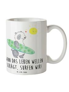 Кружка для серфинга Летние волны с белой надписью Mr. & Mrs. Panda