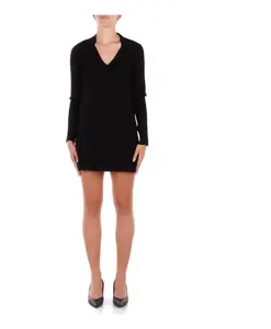 Черное платье с металлическими деталями Blugirl, черный