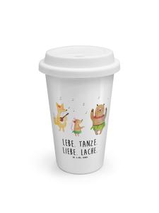 Mr. & Mrs. Panda Белая термокружка на вынос с изображением лесных животных и надписью «Алоха»