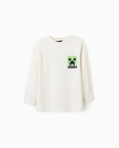 Детская футболка 100% хлопок с мотивом Minecraft Zippy, белый