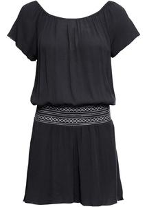 Комбинезон жатый с вышивкой Rainbow, черный