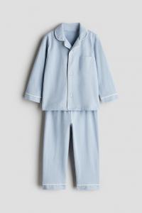 Пижама из хлопкового джерси H&M, голубой