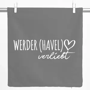 Декоративная наволочка Huuraa Werder Havel in Love Gift 40x40 см, стальной серый хлопок, украшение Werder Havel Hellweg Druckerei