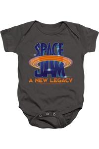 Детский комбинезон на кнопках с логотипом «Космический джем 2» Gildan, charcoal