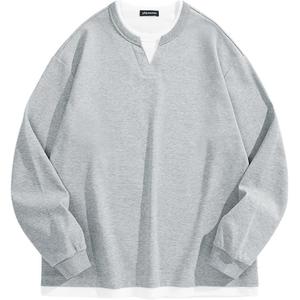 Свитшот мужской Loose Fit с воротником Henry PEACEBIRD MEN, glacier серый 1