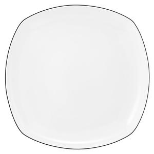 Обеденная тарелка Lido Black Line, квадратная, 26 см Seltmann Weiden, белый/черный