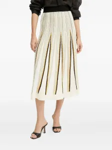 Юбка миди в полоску со складками Forte Forte, белый