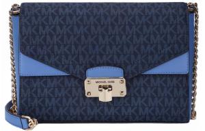 Коллекция сумок Luggage Letter LOGO Клапан с цепочкой Регулярная женская сумка через плечо Navy Blue MICHAEL KORS, Set (Bag+Dust Bag)