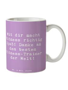 Кружка с надписью Фитнес-тренер, спасибо в лавандовом цвете Mr. & Mrs. Panda