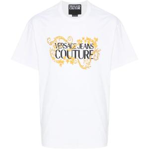 Футболка из хлопка с логотипом VERSACE JEANS COUTURE, белый