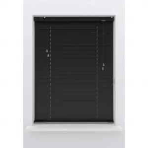 Моя домашняя жалюзи Amalia с возможностью свободного подвеса без сверления, ламели 50 мм из матового алюминия, управление с помощью шнура My Home, Schwarz + schwarz + schwarz