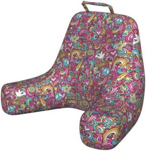 Чехол для подушки для чтения Lunarable в стиле 1960-х, психоделический дизайн блокнота «Мир», рисунки голубей, образовательный дизайн «Звездный взрыв», мягкая набивная наволочка для кровати, размер XL, цвет фуксия, розовый, синий, Fuchsia Pink Blue