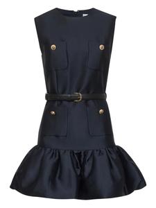 Платье без рукавов из тафты Self-Portrait, синий