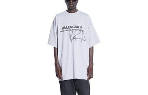 Футболка Balenciaga оверсайз, серый
