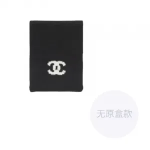 CHANEL Вязаный шарф унисекс черный