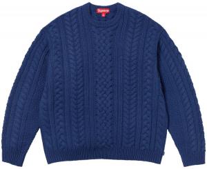 Свитер Supreme Appliqué Cable Knit Sweater 'Navy', синий