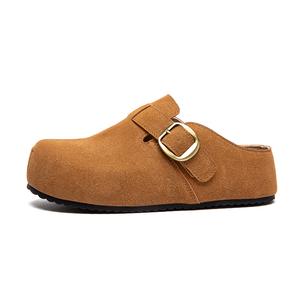JINDUN Женские противоскользящие тапочки с закрытым носком и износостойкой резиновой подошвой верблюжий, цвет Camel