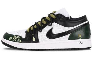 Jordan Винтажные баскетбольные кроссовки Air 1 Low Top унисекс черно-зеленые, цвет Black Green