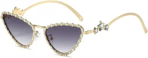Солнцезащитные очки Melrose Crystal Shiny Cat Eye для женщин, винтажный стиль, роскошные солнцезащитные очки со стразами, женская модель 3764, Grey